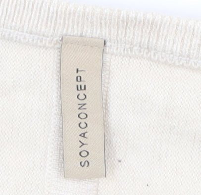 Soyaconcept Women's Beige Long Sleeve Basic Knit Top Size L