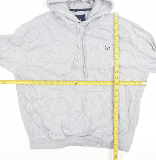 Crew Clothing Company Mens Grey Hoodie L Pullover Cotton Logo