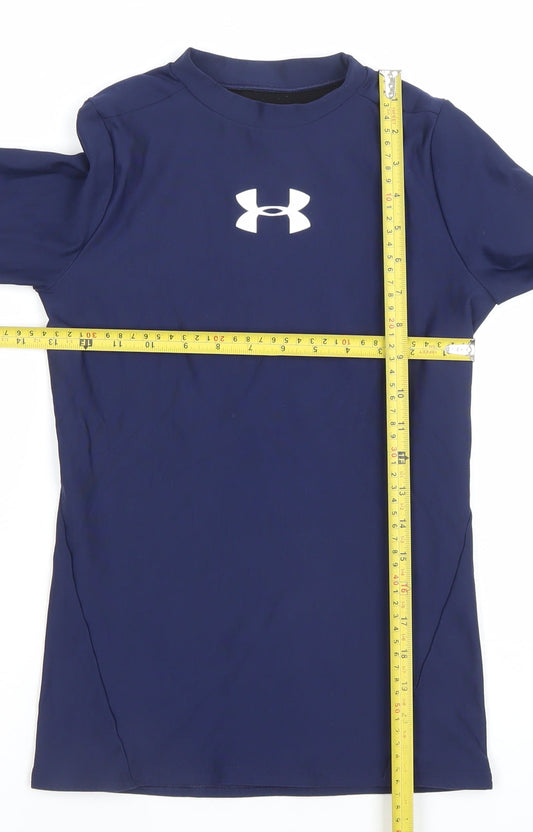 Under Armour Boys Blue Long Sleeve ColdGear Athletic Pullover Top Size L