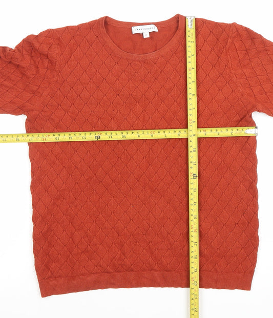 Warehouse Women Brown Size 12 Crew Neck Long Sleeve Pullover Jumper