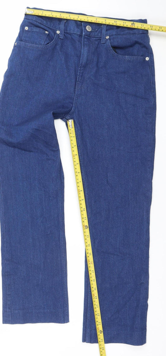 ZARA Women Blue Straight Jeans Size 10 Regular Fit Denim