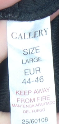 Additional view of Gallery Women’s Black Long Sleeve High Neck Stretch Blouse, size L