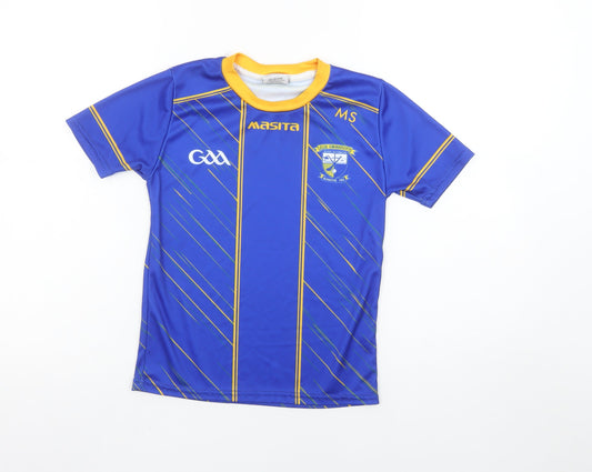 Additional front view of Masita boys’ blue 7-8 years sports jersey t-shirt quick dry top