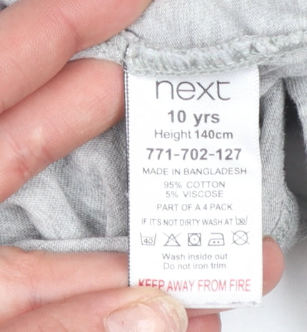 Next Boys Grey Long Sleeve Cotton T-Shirt 10 Years Regular Fit