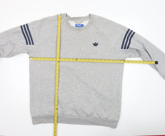 adidas Men's Grey XL Pullover Sweatshirt Crew Neck Sportswear