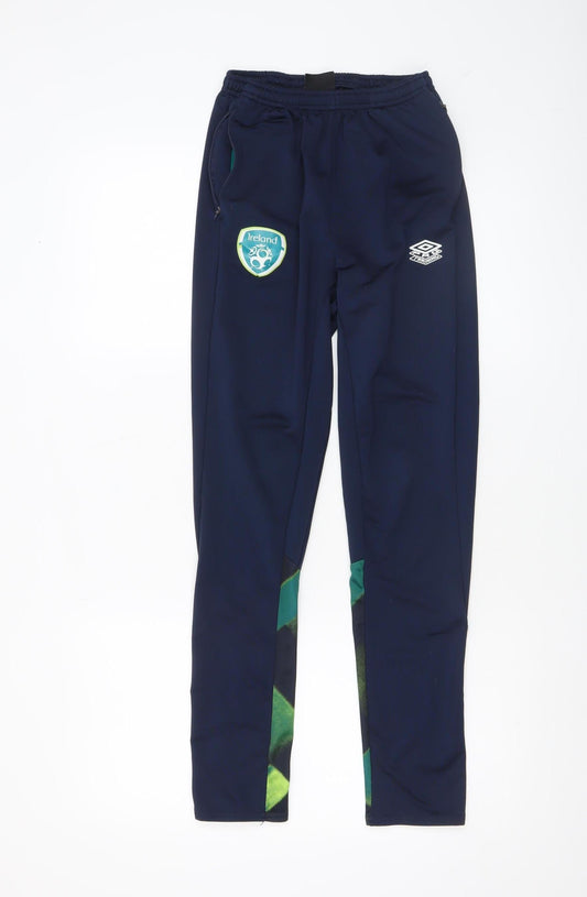 Additional front view of Umbro boys’ blue ireland football jogger trousers 13 years 158cm