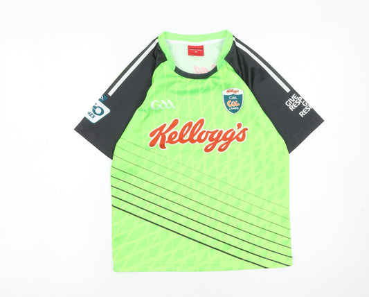 Additional front view of Masita boys’ green kellogg’s gaa jersey t-shirt 3 years quick dry sports top