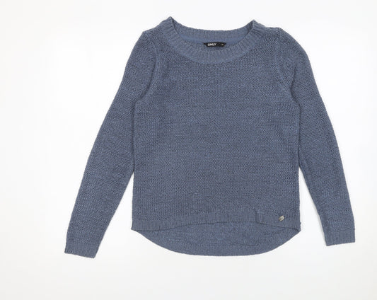 Additional front view of Only women’s blue xs chunky knit jumper