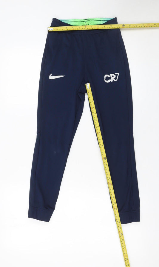 Nike CR7 Boys Blue Jogger Trousers M 137-147cm Dri-Fit Polyester