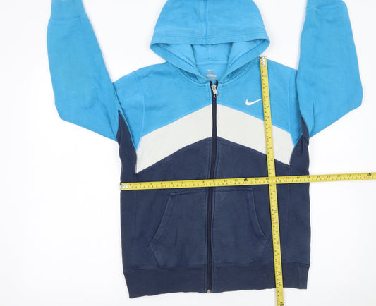 Nike Boys Blue Colourblock Full Zip Hoodie 12-13 Years