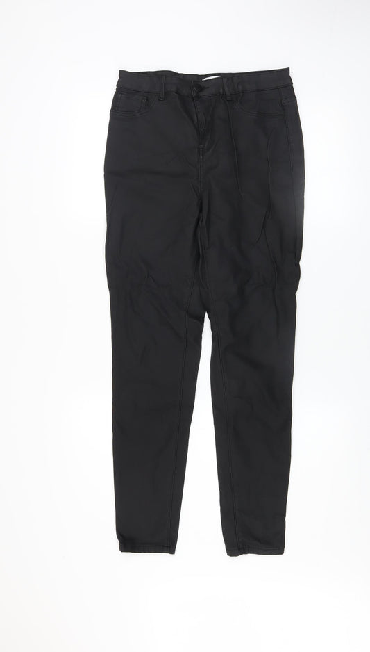 Additional front view of Gallery women’s black slim fit stretch trousers, size UK 14