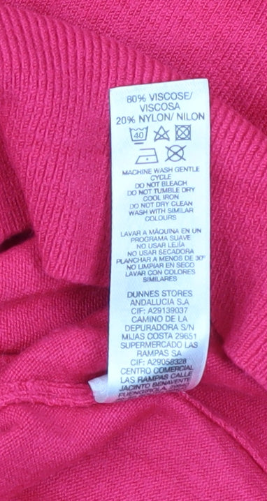 Dunnes Stores Women's Hot Pink Crew Neck Knit Jumper Size 2XL
