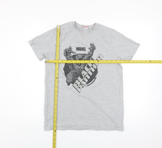 Marvel Boys Grey Black Panther Graphic T-Shirt 12-13 Years Regular Fit