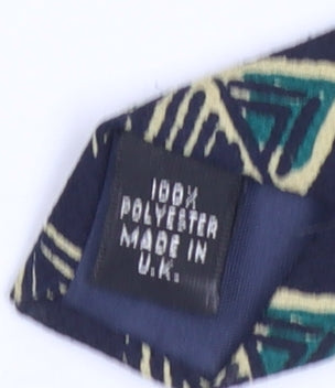 Charles of London Men's Blue Geometric Tie - 100% Polyester, One Size