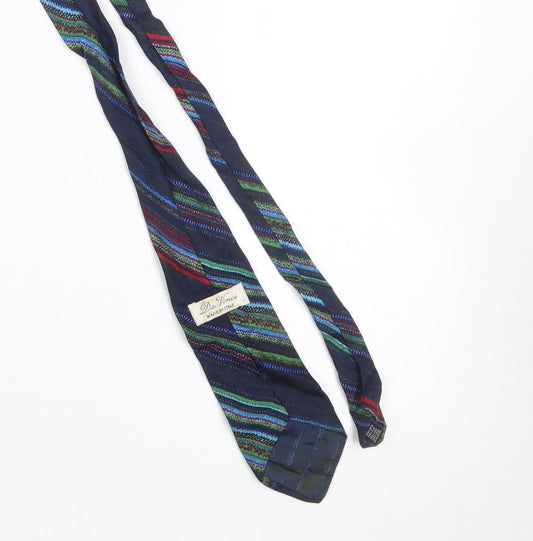 Da Vinci Men's Multicoloured Striped 100% Silk Tie Made in Italy