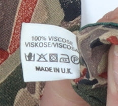 Burton Men's Green Multicoloured Geometric Viscose Slim Tie One Size