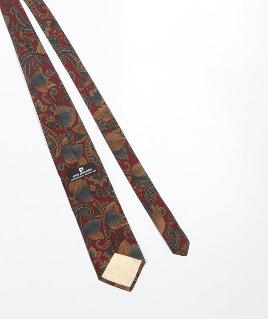 José Piscador Men’s Red Paisley Designer 100% Silk Tie One Size