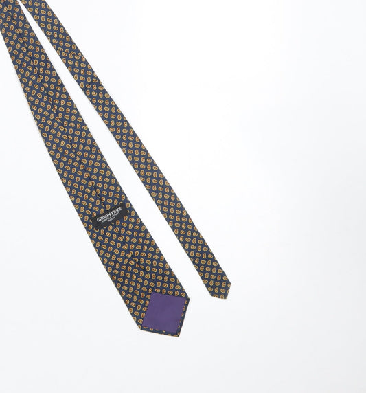 Gibson Price Men's Blue Paisley Silk Tie - Elegant Designer Style