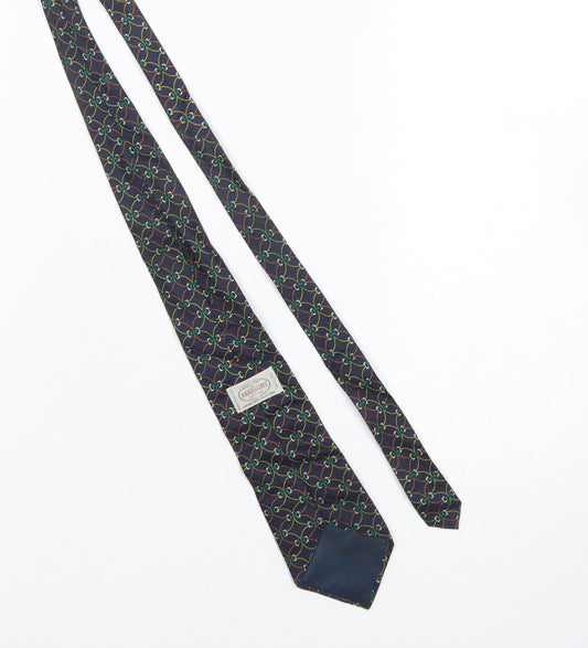 Bardolino Men's Blue Geometric Patterned 100% Silk Tie