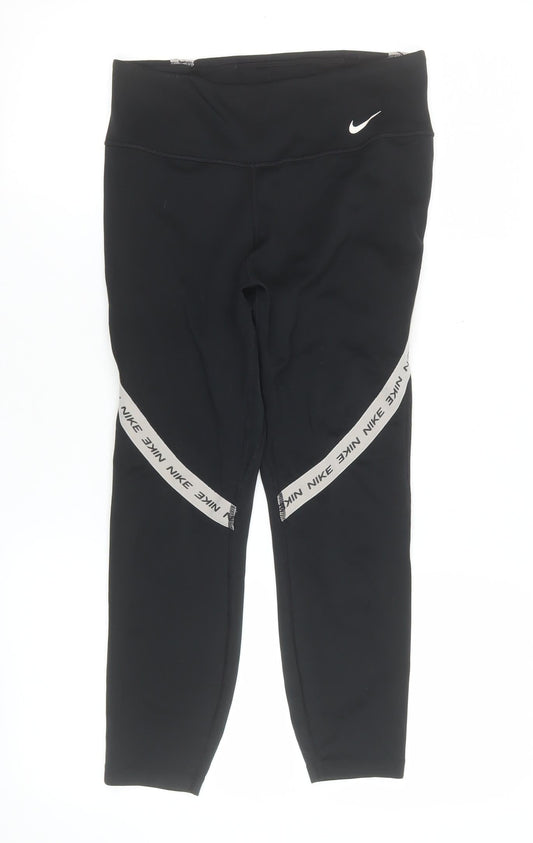 Nike Womens Black Ankle Leggings M Stretch Sports Activewear