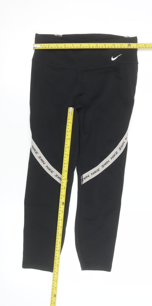 Nike Womens Black Ankle Leggings M Stretch Sports Activewear