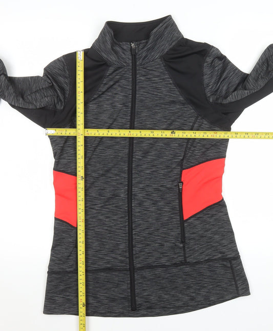 Ideology Women's Grey & Coral Athletic Full Zip Track Jacket Size M