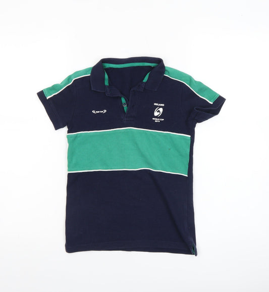 United Colors of Benetton Bennetton Boys Blue & Green Rugby World Cup Polo Shirt 6-7 Years