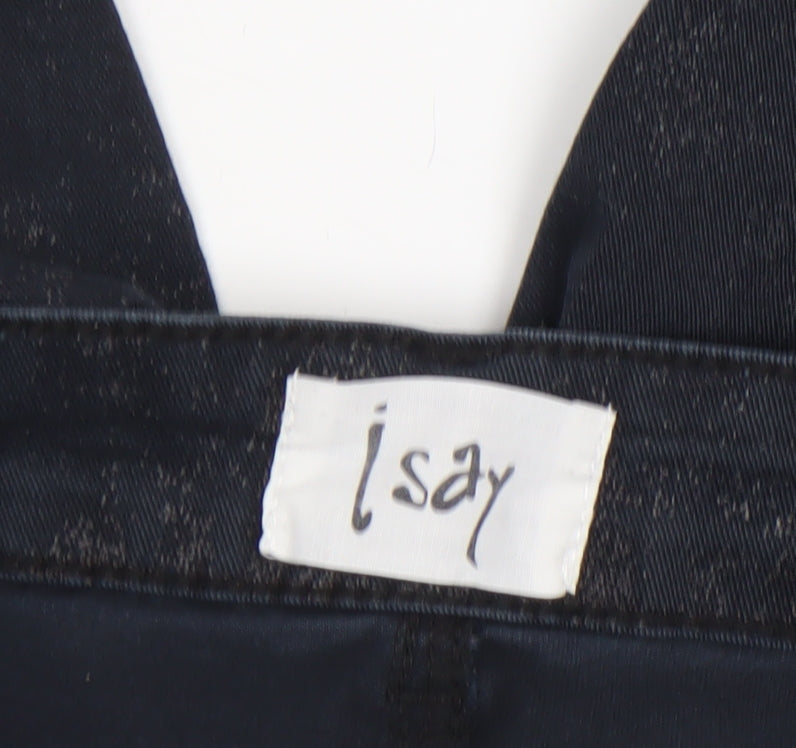 I Say Womens Black Slim Fit Stretch Trousers Size 12