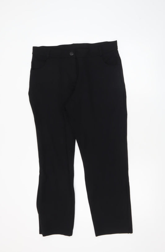 Additional front view of Dunnes Women Black, size 12, Skinny Stretch Trousers