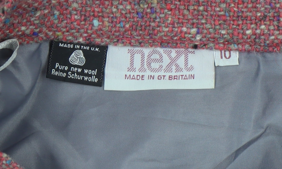 Next Women’s Pink Wool Tweed Knee Length Pencil Skirt Size 10