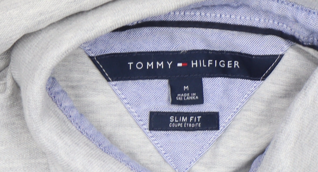 Tommy Hilfiger Men's Grey Slim Fit Cotton Polo Shirt Size M