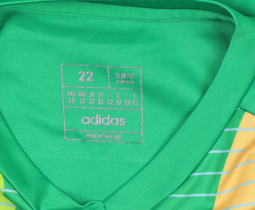 Additional view of adidas boys’ green slim fit football jersey t-shirt, size 22