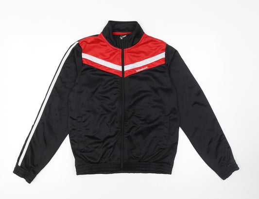 Additional front view of Donnay boys’ black red track jacket 13 years full zip lightweight sports top