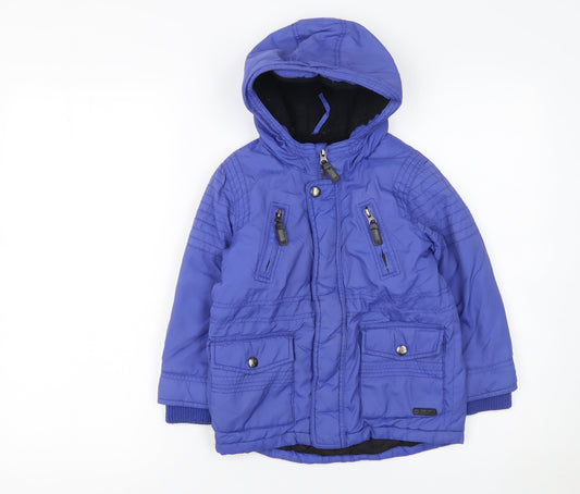 Additional front view of RJR.John Rocha girls’ blue hooded puffer jacket 4-5 years winter coat