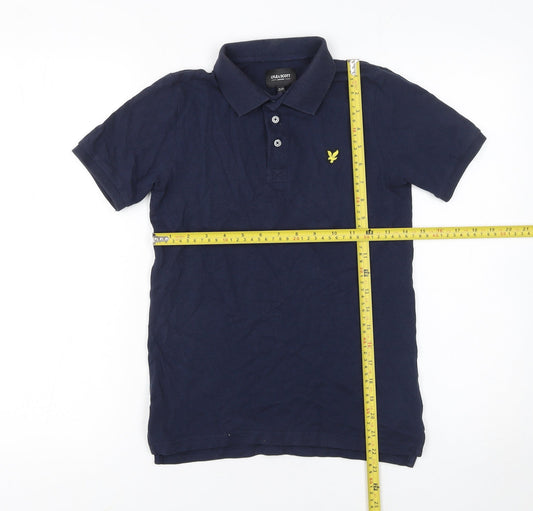 Lyle & Scott Boys Blue Polo Shirt 9-10 Years Cotton Short Sleeve