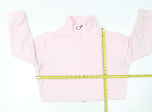 Brave Soul Women's Pink Fleece 1/4 Zip Pullover Sweatshirt M