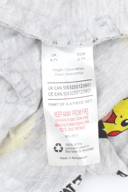 Pokémon Boys Grey Pikachu Long Sleeve Pyjama Top 6-7 Years