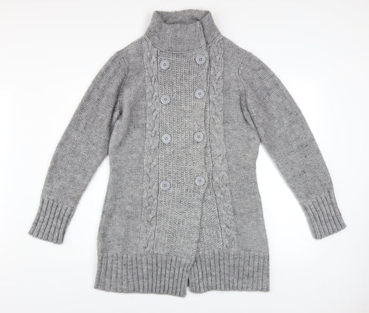 Additional front view of St. Bernard for Dunnes Men’s Grey Cable-Knit Button Cardigan Large