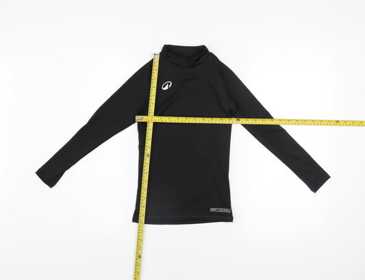 Decathlon Boys Black Long Sleeve Athletic Mock Neck Top 8-9 Years