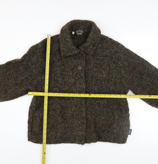 Baileys Womens Brown Wool Tweed Button Jacket Size M Vintage