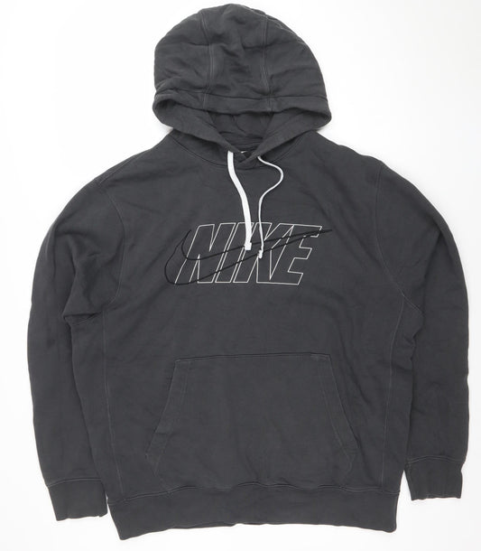 Nike Womens Black Large Pullover Hoodie with Logo