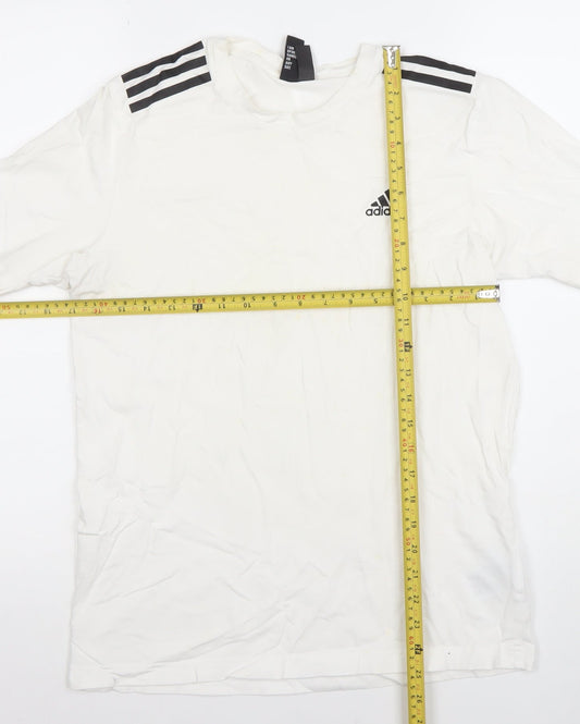 Adidas Men's White Short Sleeve Crew Neck Sports T-Shirt Size S