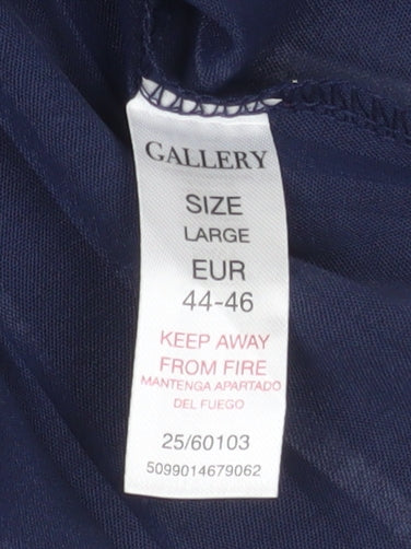 Additional view of Gallery women’s blue short sleeve polyester blouse, size UK 16
