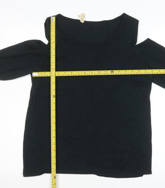 Phase Eight Womens Black Cold Shoulder Long Sleeve Blouse UK 18