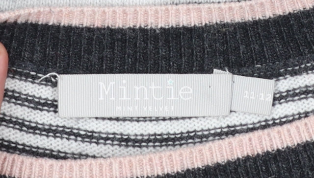 Mintie by Mint Velvet Girls Black Striped Lightning Jumper 11-12 Years