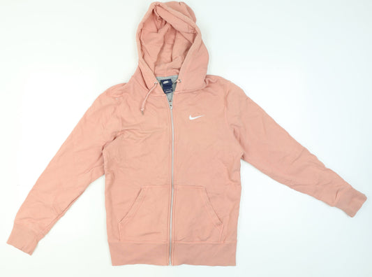 Nike Women's Pink Full Zip Hoodie Small Cotton Blend Casual Sport