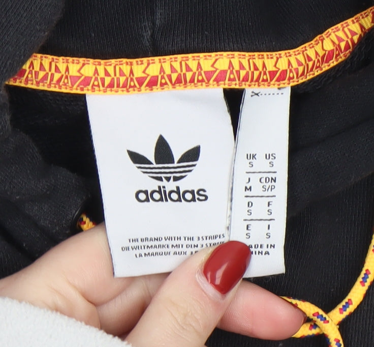 Adidas Men's Black Pullover Hoodie Small Logo Outdoor Sportswear