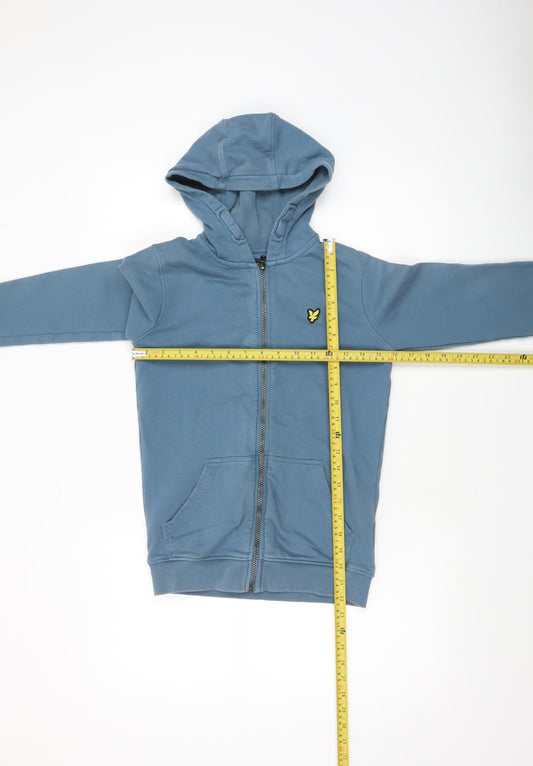 Lyle & Scott Junior Boys Blue Full Zip Hoodie 10-11 Years Cotton Logo