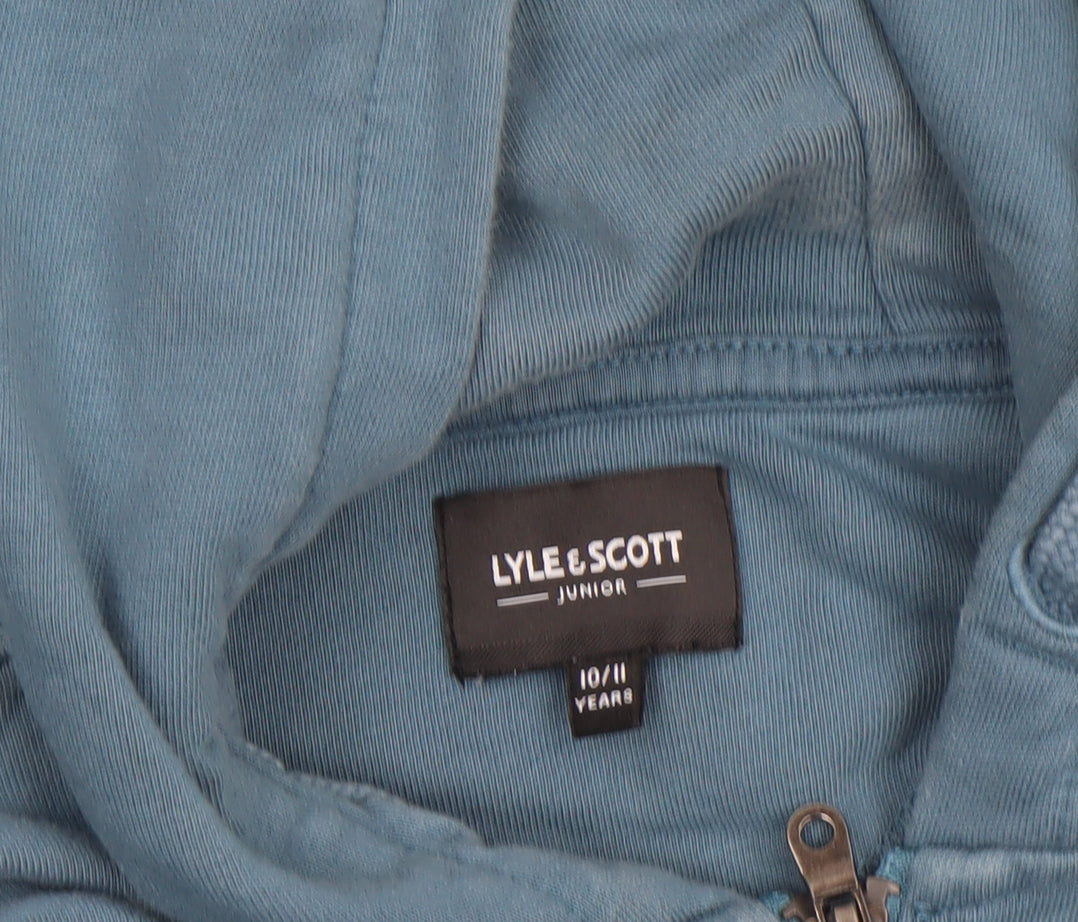 Lyle & Scott Junior Boys Blue Full Zip Hoodie 10-11 Years Cotton Logo