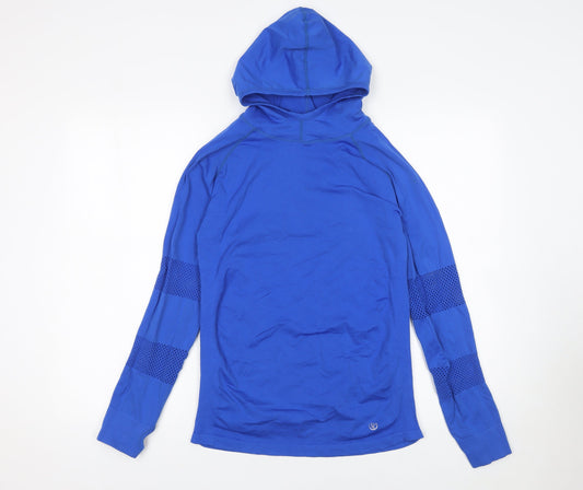 Additional front view of Dunnes men’s blue athletic fit pullover hoodie, size M